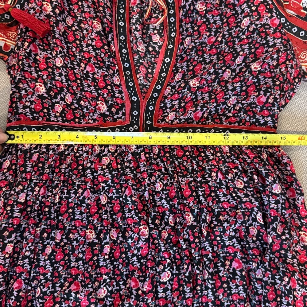 Free People Happy Feelings Dress
Maxi Long Sleeve Red Black S - Picture 11 of 11